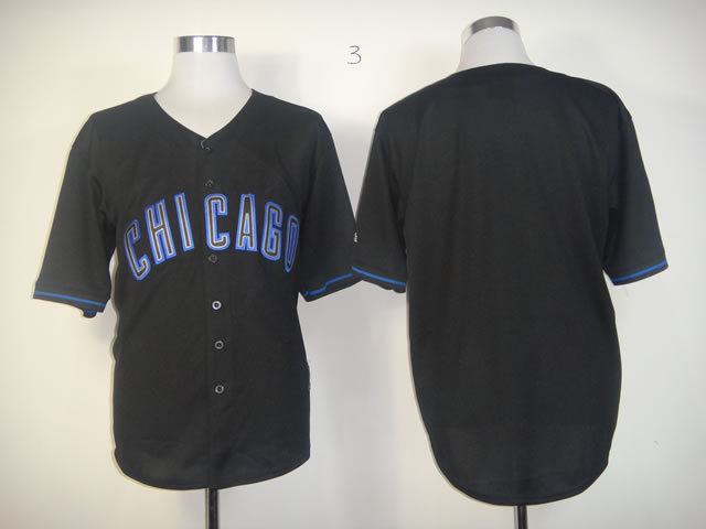 Men Chicago Cubs Blank Black MLB Jerseys